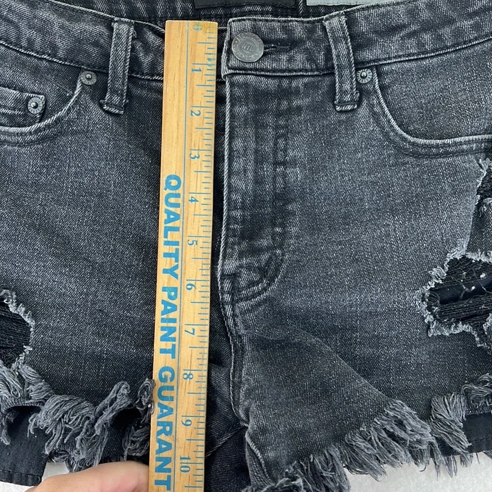 Aeropostale Black Jean Shorts High Waisted Shorty Distressed Womens Size 6